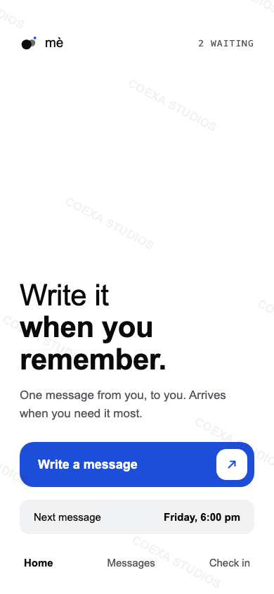 White variant, Home screen